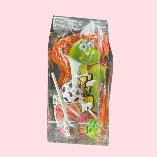Lolly Traktatie Pakket in folie met verschillende soorten lolly's